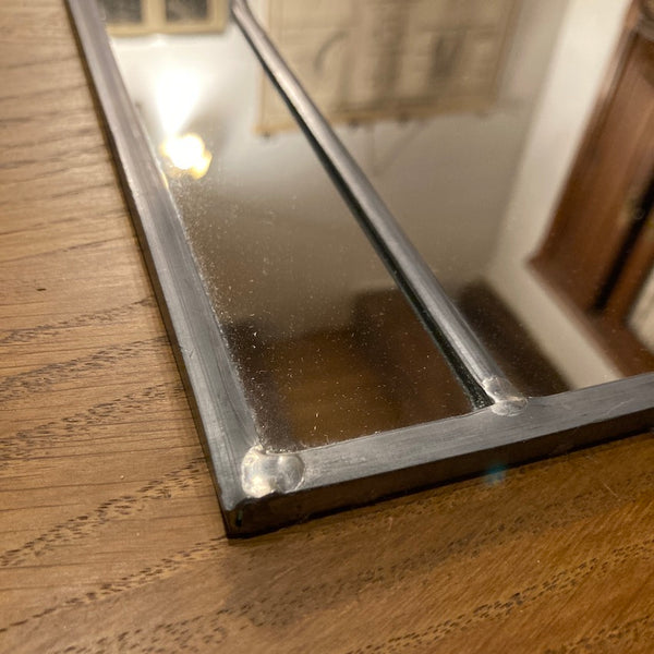 Miroir vitrail vintage en verre et plomb