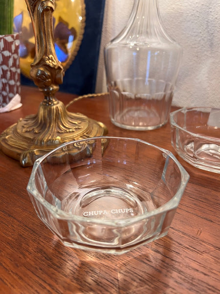 Coupelle en verre publicitaire vintage Chupa Chups - Made in Italy