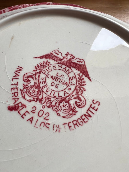 5 assiettes creuses vintages en faïence Pickman SA - La Cartuja de Sevilla à décor de paysages asiatiques