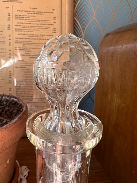 Carafe publicitaire vintage Extraits E. Durand Fils Nîmes en verre