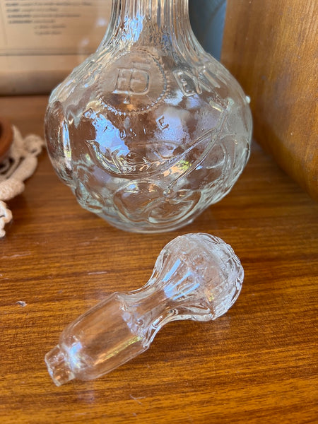 Carafe publicitaire vintage Extraits E. Durand Fils Nîmes en verre