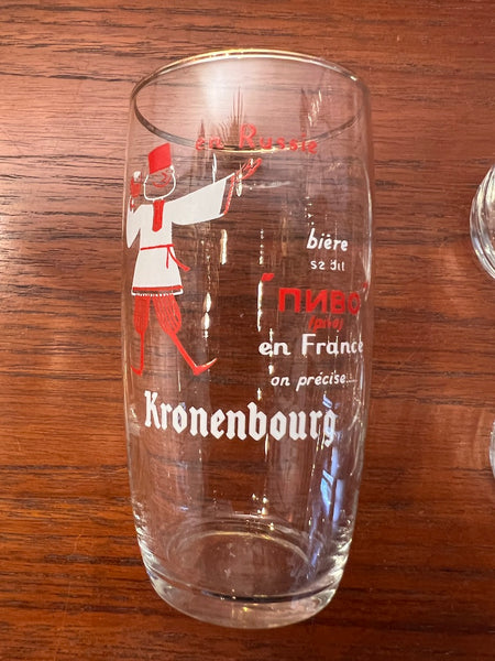 Lot de 6 verres de bistrot à bières vintages Kronenbourg