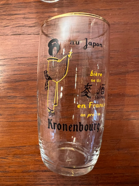 Lot de 6 verres de bistrot à bières vintages Kronenbourg