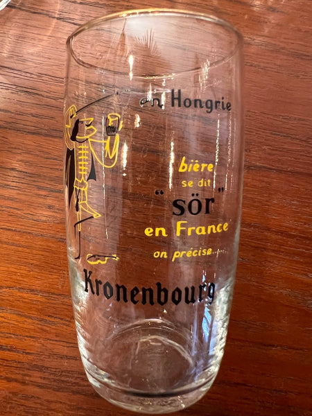 Lot de 6 verres de bistrot à bières vintages Kronenbourg