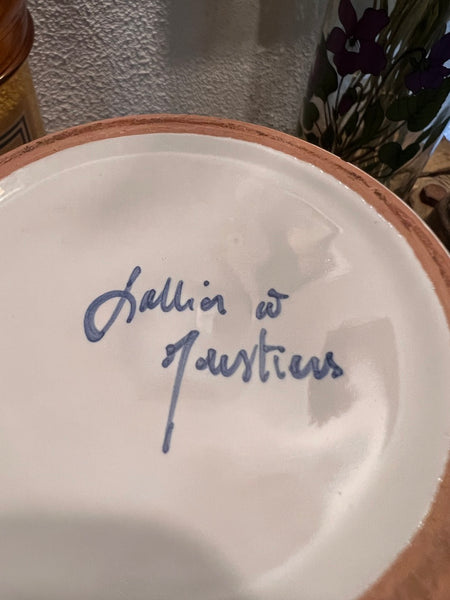 Grand pot de pharmacie / d'apothicaire  vintage Opium en faïence Lalliers à Moustiers