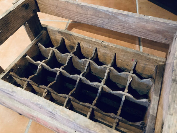 Caisse en boite Pepsi-Cola vintage en bois 24 compartiments
