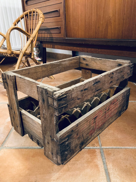 Caisse en boite Pepsi-Cola vintage en bois 24 compartiments