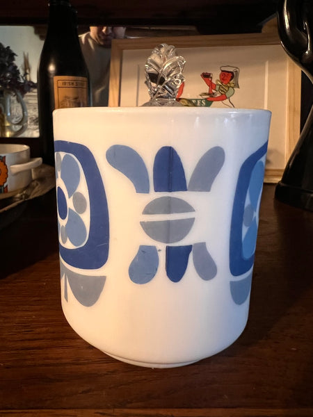 Mug publicitaire vintage Mobil en verre Arcopal - Années 70