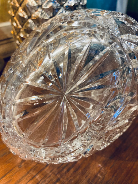 Panier en cristal à anse vintage
