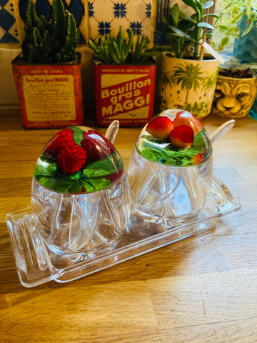 Service à confiture vintage en plexiglas