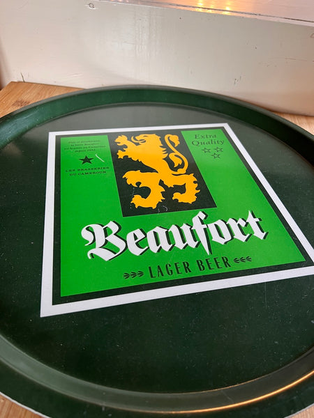Plateau de serveur de bistrot / bar vintage Beaufort - Les Brasseries du Cameroun - Melform