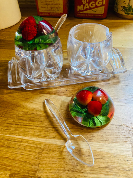 Service à confiture vintage en plexiglas