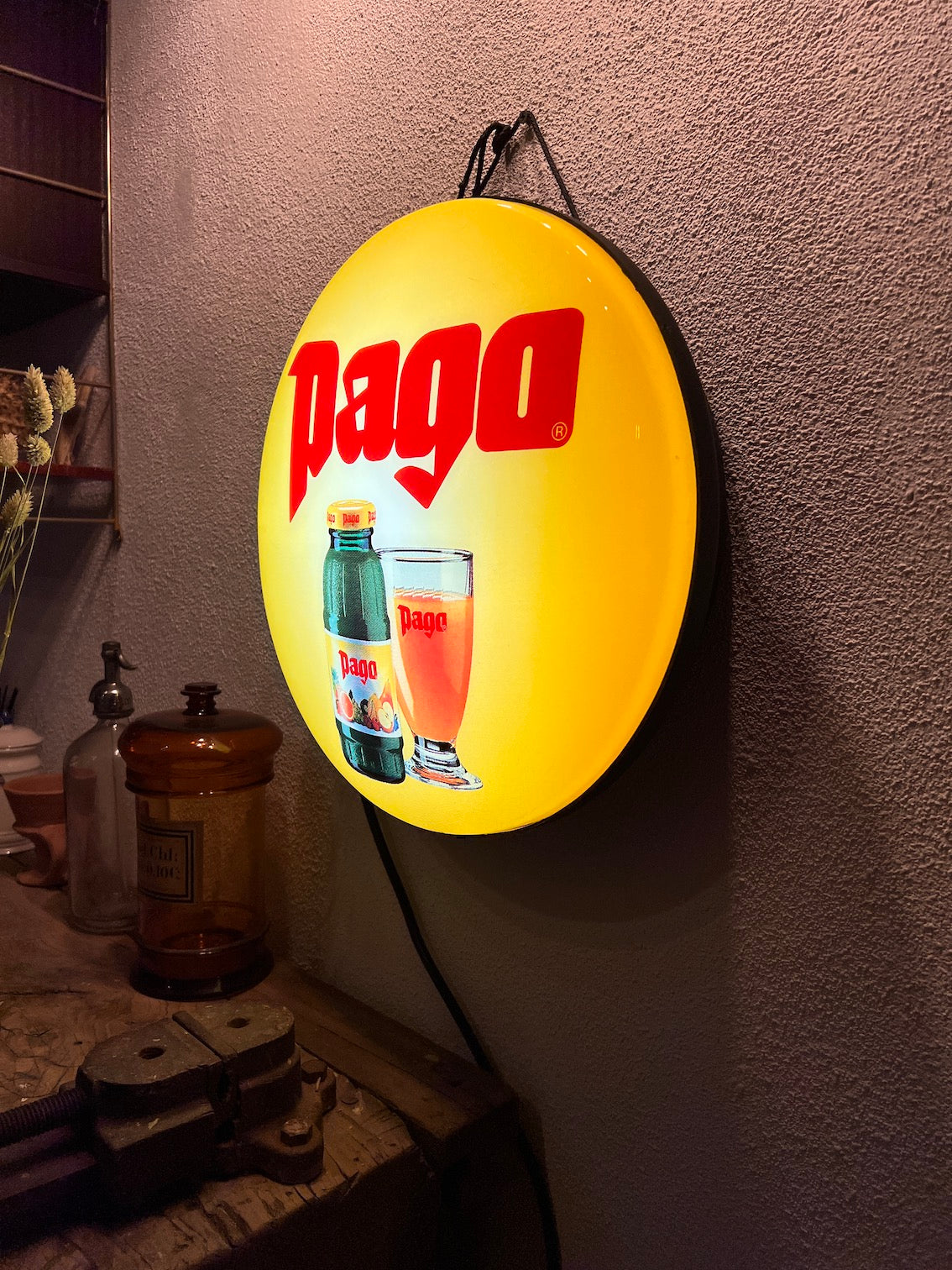 Enseigne lumineuse vintage de bar / bistrot Pago
