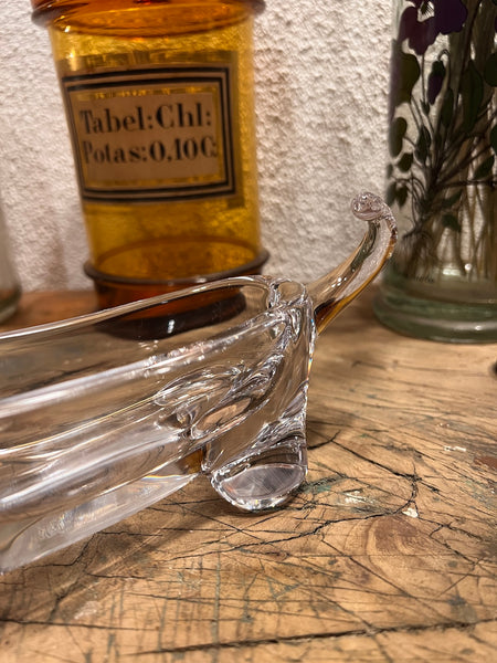Vide poche / cendrier vintage Teckel en cristal Vannes le Châtel