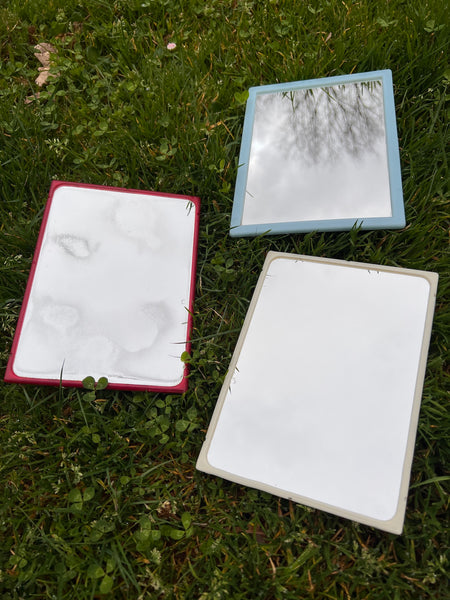 Lot de 3 miroirs de barbier / salle de bain / maquillage vintages
