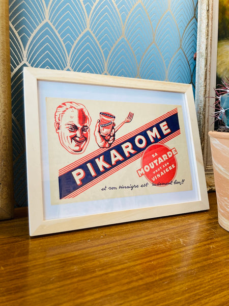 Buvard publicitaire vintage Pikarome encadré