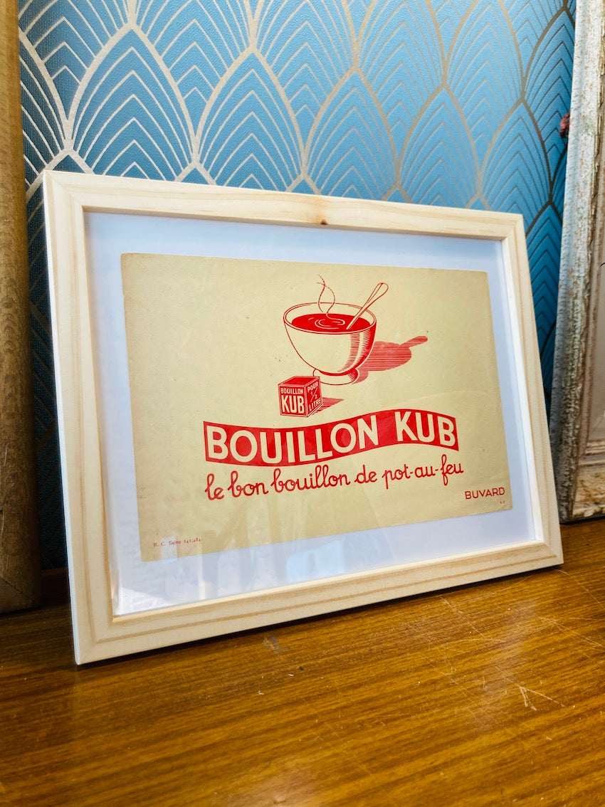 Buvard publicitaire vintage Kub encadré