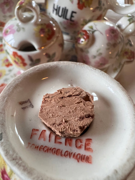 Service à assaisonnement vintage à fleurs en porcelaine - Tchécoslovaquie