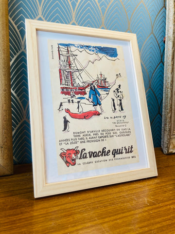 Buvard publicitaire vintage La vache qui rit encadré