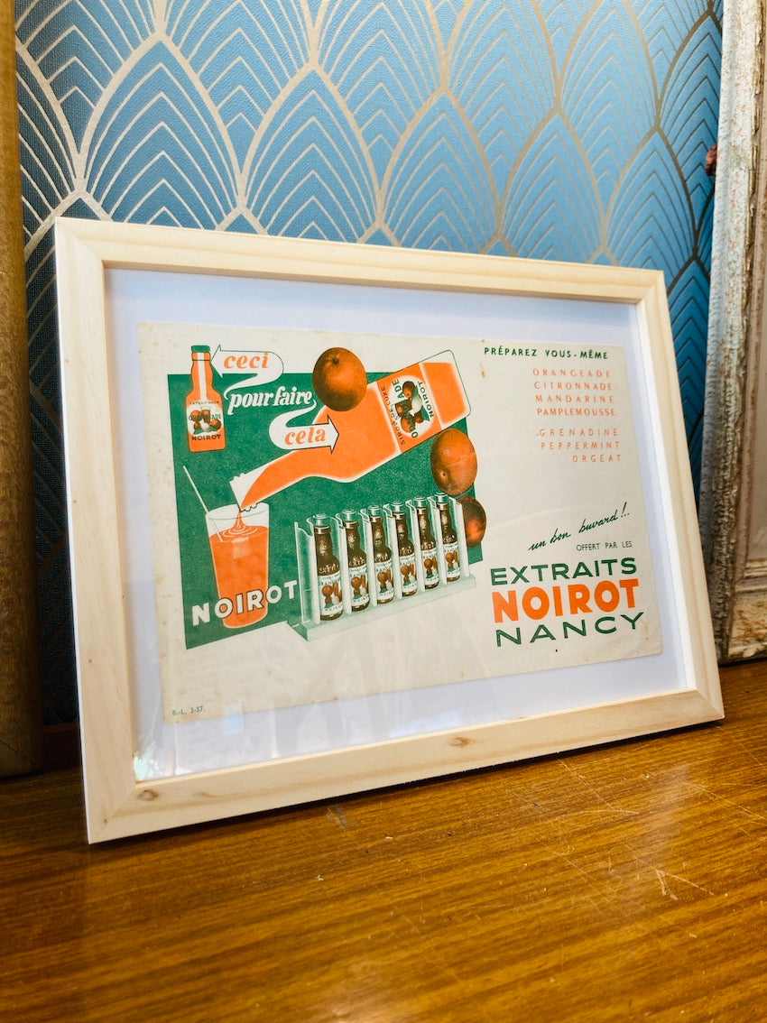 Buvard publicitaire vintage Noirot encadré