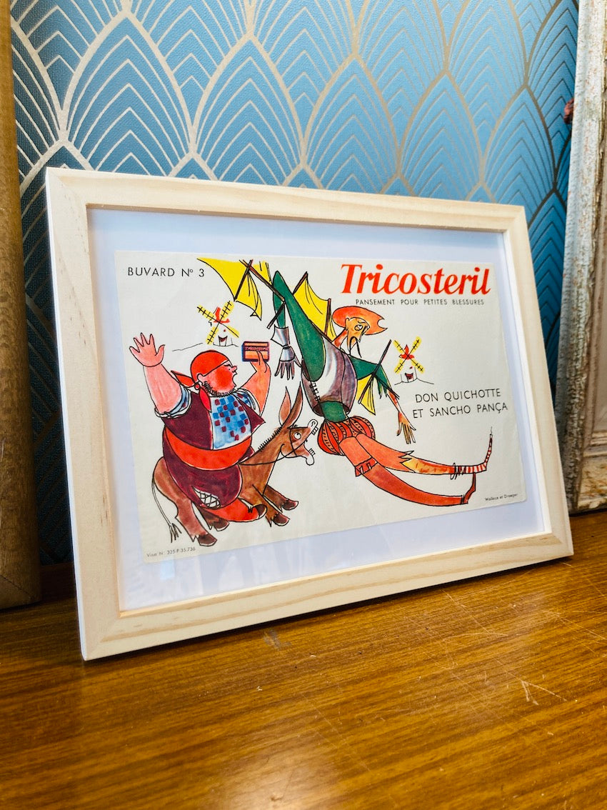 Buvard publicitaire vintage Tricosteril encadré
