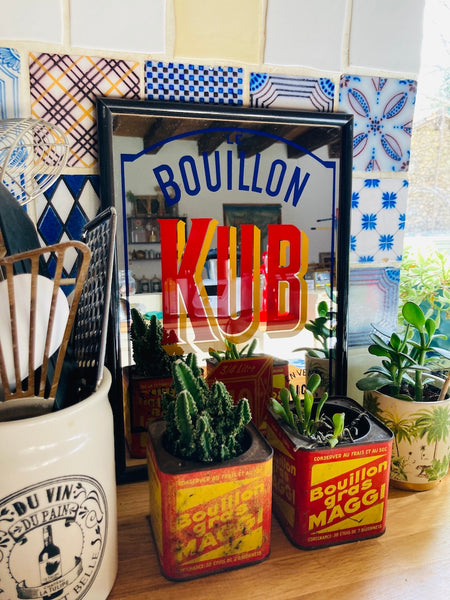 Miroir publicitaire Bouillon Kub vintage 42x30cm