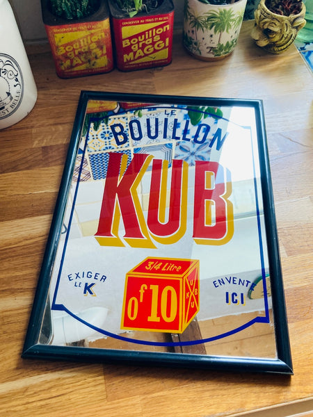 Miroir publicitaire Bouillon Kub vintage 42x30cm