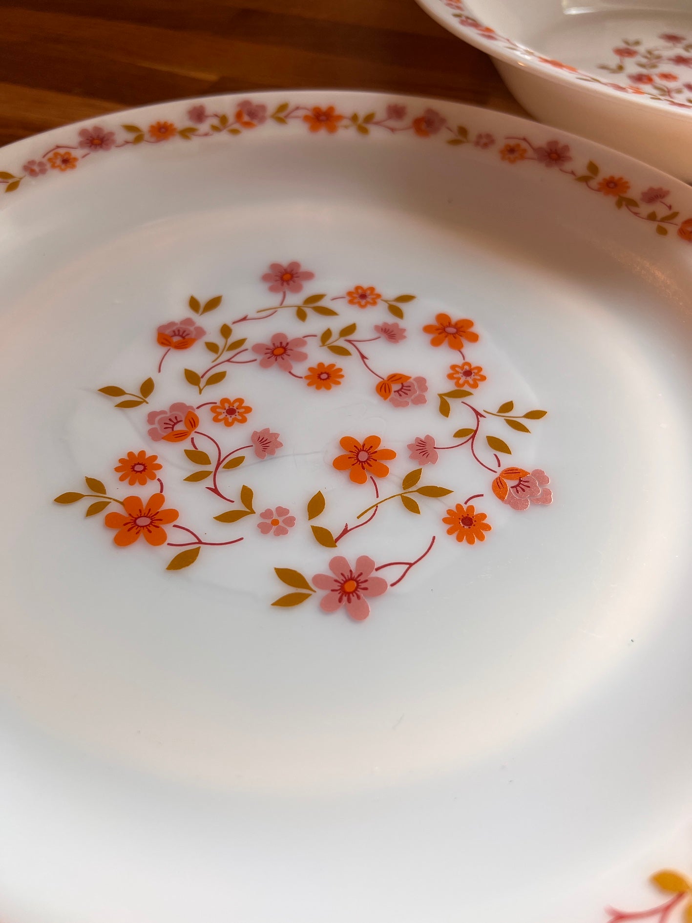 lot de 6 Assiettes à dessert Arcopal Fleurs SCANIA orange