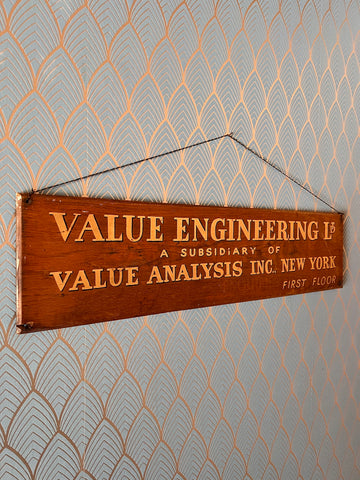 Enseigne en bois vintage de New York peinte à la main - Années 50/60