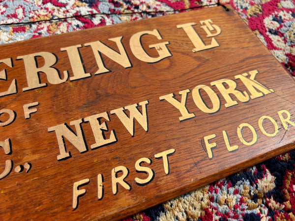 Enseigne en bois vintage de New York peinte à la main - Années 50/60