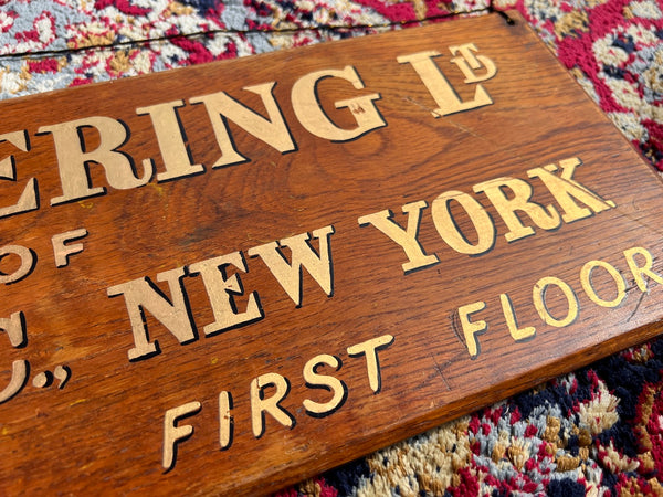 Enseigne en bois vintage de New York peinte à la main - Années 50/60