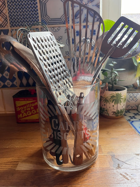 Pot de cuisine en verre vintage Carr's Biscuits - Made in England