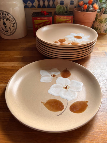 Assiettes à dessert (lot de 6) - Luminarc - Petites fleurs roses - Brocante  en ligne