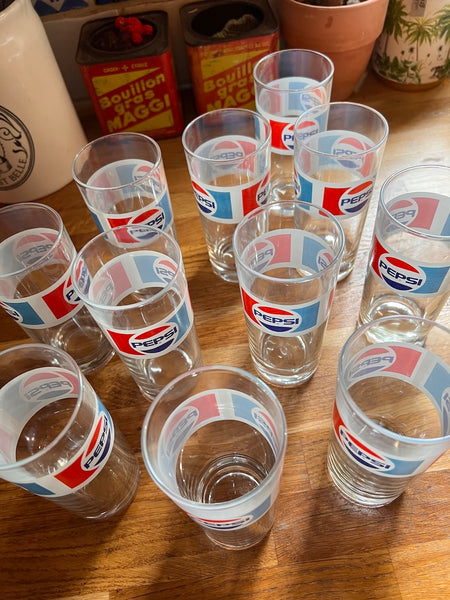 11 verres de bar vintages Pepsi - Made in France