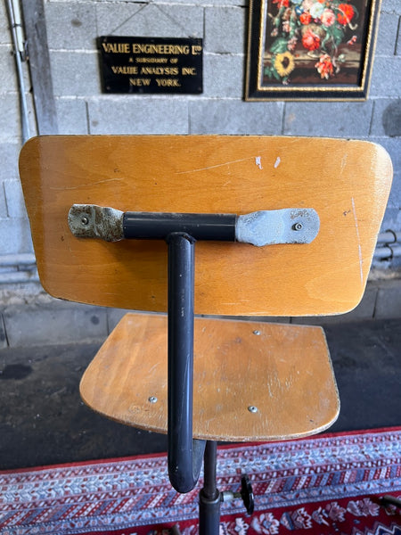 Chaise d'atelier industrielle / de bureau vintage pivotante et réglable - Années 70