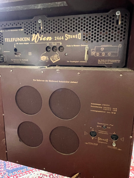 Meuble HIFI enfilade vintage radio / tourne-disques Telefunken Wien 2464 Stéréo - 1963