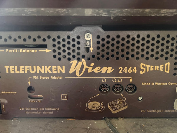 Meuble HIFI enfilade vintage radio / tourne-disques Telefunken Wien 2464 Stéréo - 1963