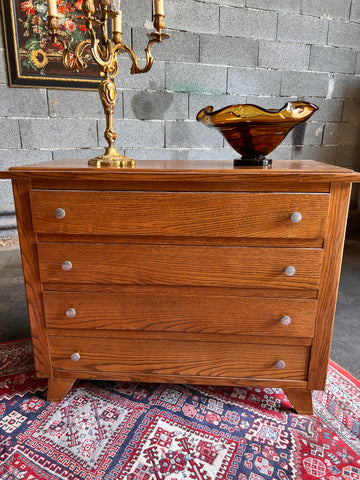 Commode vintage à 4 tiroirs aux pieds compas - Années 50