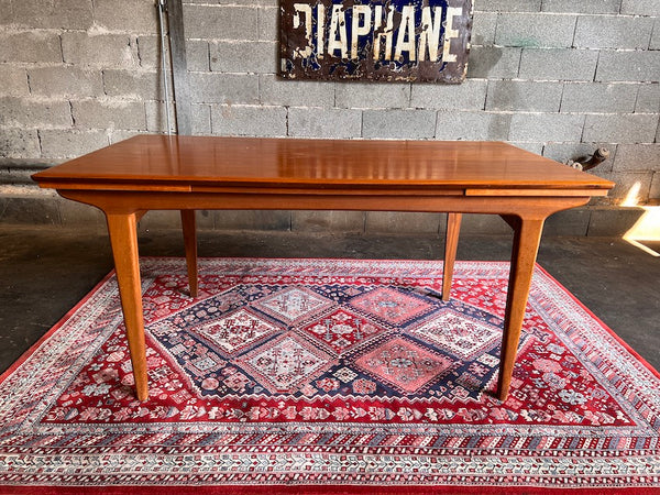 Table style scandinave en teck et ses 2 rallonges à l'italienne - Editions LB France - Années 60