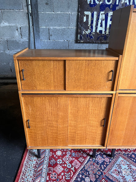 Bibliothèque vitrine vintage modulable style moderniste / Minvielle - Années 50/60