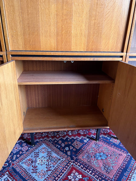 Bibliothèque vitrine vintage modulable style moderniste / Minvielle - Années 50/60