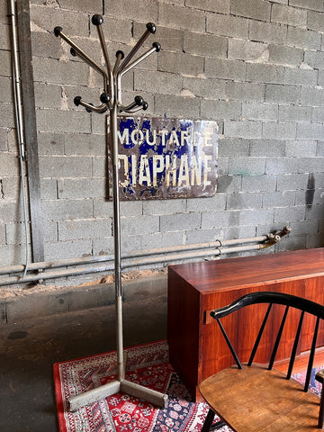 Porte-manteau "Perroquet" vintage d'administration rotatif en métal - 1970