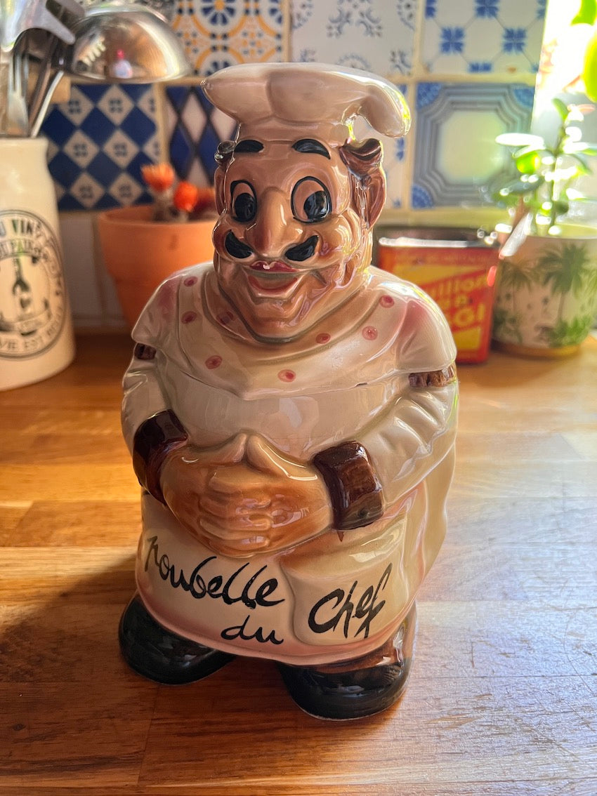 Poubelle de table vintage "Poubelle du chef" en barbotine - Italie - 1970