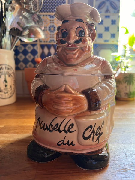 Poubelle de table vintage "Poubelle du chef" en barbotine - Italie - 1970