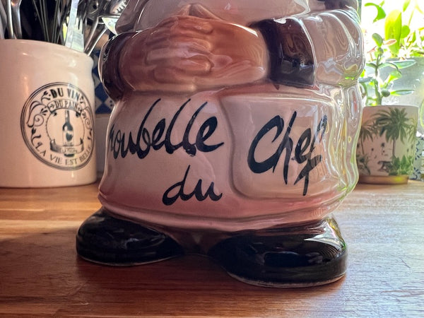 Poubelle de table vintage "Poubelle du chef" en barbotine - Italie - 1970