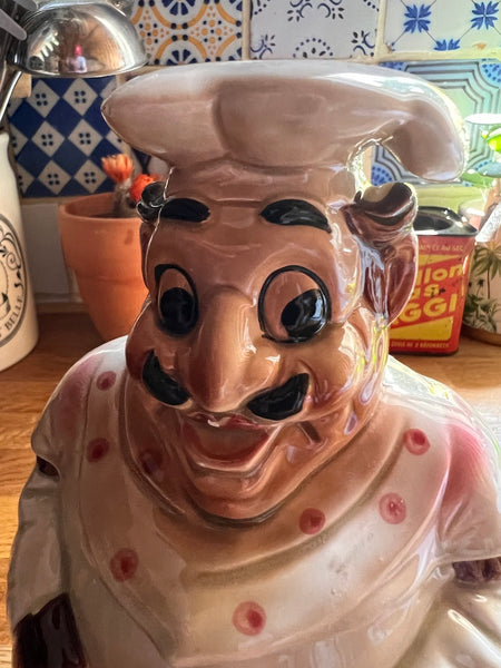 Poubelle de table vintage "Poubelle du chef" en barbotine - Italie - 1970