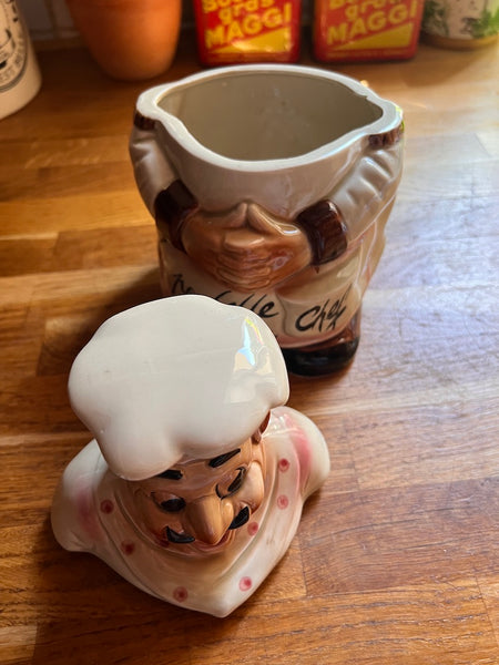 Poubelle de table vintage "Poubelle du chef" en barbotine - Italie - 1970
