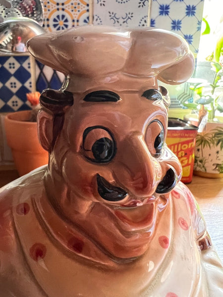 Poubelle de table vintage "Poubelle du chef" en barbotine - Italie - 1970