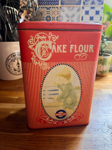 Boite métallique vintage Snowflake Cake Flour Afrique du Sud - Années 80