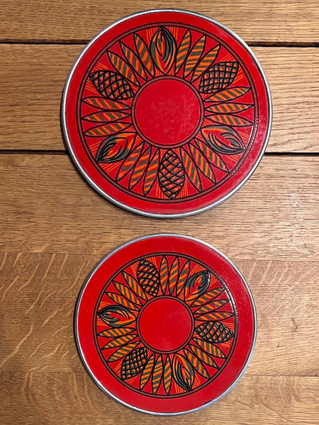 Duo de dessous de plat vintages de 2 tailles différentes